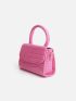 Mini Crocodile Embossed Flap Square Bag