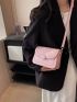 Mini Geometric Embossed Flap Square Bag