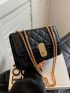 Mini Quilted Twist Lock Flap Chain Square Bag