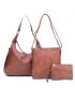 3pcs Bag Set Shoulder Crossbody Clutch Bag Brown