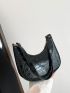Crocodile Embossed Hobo Bag