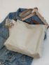 Letter Patch Decor Shopper Bag