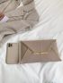 Snakeskin Embossed Contrast Binding Envelope Bag