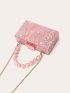 Mini Bead Decor Chain Box Bag