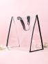 Clear Contrast Binding Shoulder Tote Bag