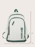 Two Tone Functional Backpack Letter Graphic Laptop Backpack