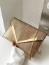 Metal Decor Chain Flap Square Bag