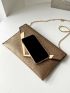 Metal Decor Chain Flap Square Bag
