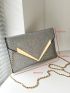 Metal Decor Chain Flap Square Bag