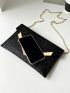 Glitter Envelope Bag Metal Decor Chain Strap