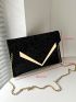 Glitter Envelope Bag Metal Decor Chain Strap