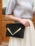 Glitter Envelope Bag Metal Decor Chain Strap