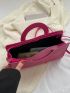 Crocodile Embossed Square Bag Neon Pink Medium