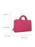 Crocodile Embossed Square Bag Neon Pink Medium