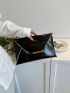 Crocodile Embossed Clutch Contrast Binding Envelope Bag