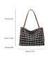 Plaid Pattern Shoulder Tote Bag