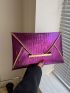 Metallic Crocodile Embossed Envelope Bag