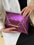 Metallic Crocodile Embossed Envelope Bag