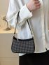 Studded Decor Hobo Bag Punk Style