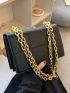 Quilted Flap Chain Square Bag