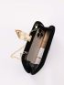 Mini Leaf Decor Chain Velvet Box Bag