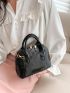 Mini Crocodile Embossed Black Elegant Dome Bag for Women