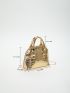 Mini Metallic Crocodile Embossed Dome Bag