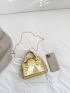 Mini Metallic Crocodile Embossed Dome Bag