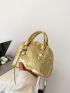 Mini Metallic Crocodile Embossed Dome Bag