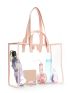 Large Beach Bag Contrast Binding Clear
