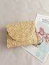Minimalist Flap Straw Bag