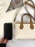 Letter Graphic Contrast Binding Square Bag