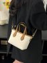 Letter Graphic Contrast Binding Square Bag