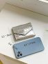 Metallic Crocodile Embossed Flap Small Wallet