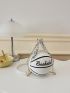 Mini Letter Graphic Chain Circle Bag