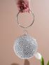 Mini Rhinestone Decor Circle Bag