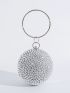 Mini Rhinestone Decor Circle Bag