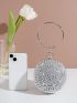 Mini Rhinestone Decor Circle Bag