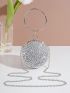 Mini Rhinestone Decor Circle Bag