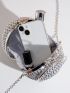 Mini Rhinestone Decor Circle Bag