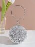 Mini Rhinestone Decor Circle Bag
