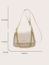 Letter Graphic Chain Flap Square Bag