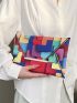 Geometric Pattern Contrast Binding Envelope Bag