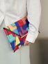 Geometric Pattern Contrast Binding Envelope Bag