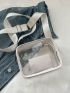 Mini Clear Crossbody Bag Adjustable-strap Square Bag With Purse