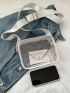 Mini Clear Crossbody Bag Adjustable-strap Square Bag With Purse