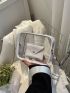Mini Clear Crossbody Bag Adjustable-strap Square Bag With Purse