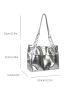 Metallic Shoulder Tote Bag