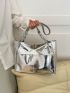 Metallic Shoulder Tote Bag