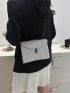 Geometric Pattern Flap Square Bag